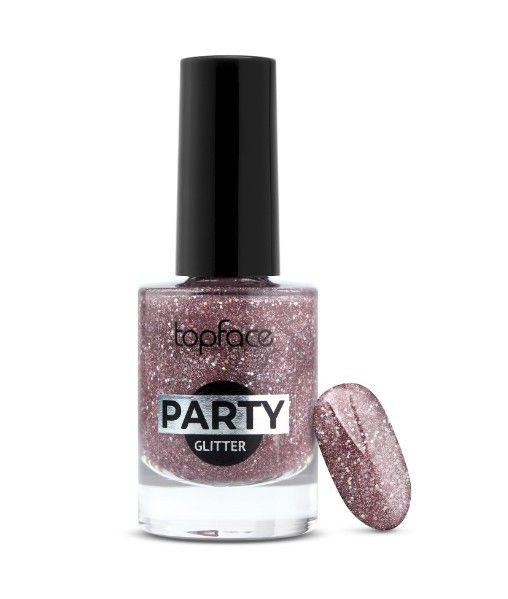 Topface Nail polish "Party Glitter Nail" tone 109, pink - PT106 (9ml)